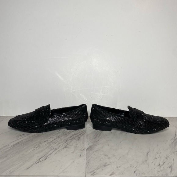 Steve Madden Riski Black Rhinestone Square Toe Loafer 6 1/2 M - Picture 7 of 15